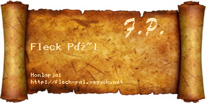 Fleck Pál névjegykártya